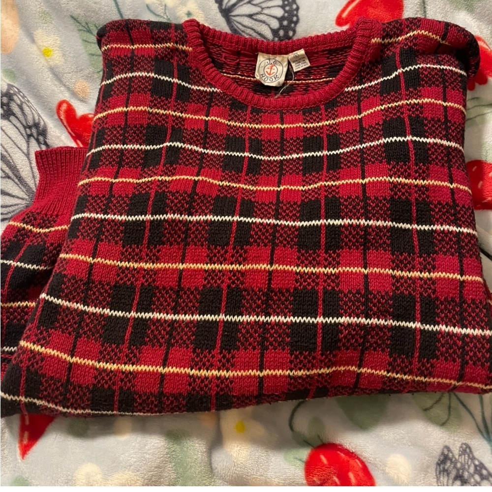 Vintage Grandpa Sweater Red Crewneck Knit